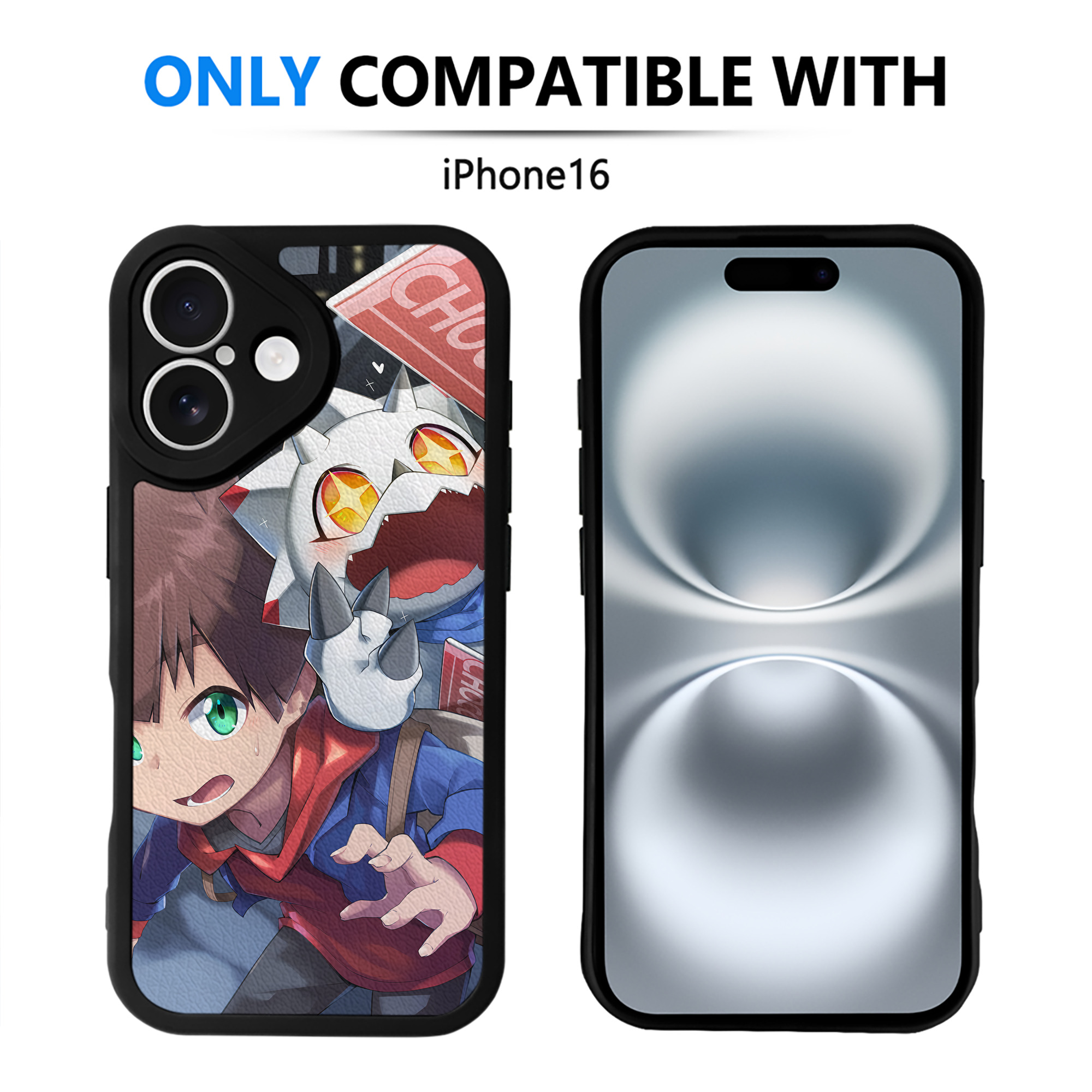 （画像用） Digimon デジタルモンスター/デジモン 【iPhone 16シリーズ対応】シリコンスマホケース（レザー調） 材質：シリコン